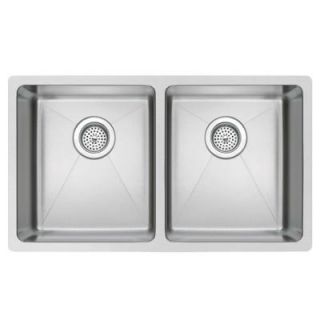 Water Creation Undermount Small Radius Stainless Steel 31x18x9 0 Hole Double Bowl Kitchen Sink in Satin Finish SS U 3118A