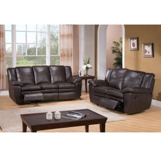 ABBYSON LIVING Broadway Premium Top grain Leather Reclining Sofa and