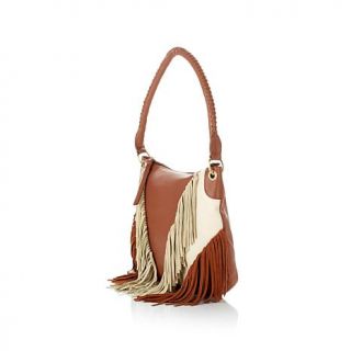 Sharif Leather with Suede Fringe Hobo   7951746