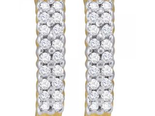 10k Yellow Gold 0.25 CTW Diamond Hoop Earrings   1.94 gram    #556 26314