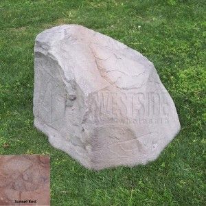 Interfab 2200 23 Artificial Landscape Accent Boulder, 29" x 20" x 20"   Sunset Red