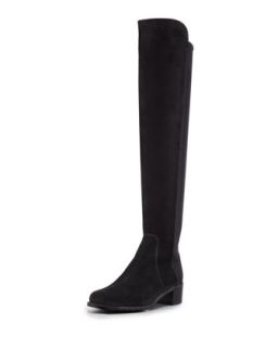 Stuart Weitzman Reserve Narrow Suede Stretch Over the Knee Boot, Black