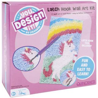 You Design It Latch Hook Unicorn 20 inch x 20 inch Wall Art Kit