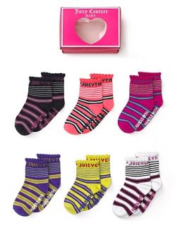 Juicy Couture Newborn Girls' Stripe Socks Set   Sizes 0 9 Months