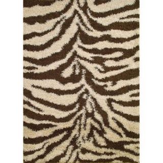 Concord Global Imports Shaggy Zebra Brown & Tan Area Rug
