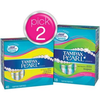 Tampax Pearl Tampons Premium Protection Bundle, Choice of 2