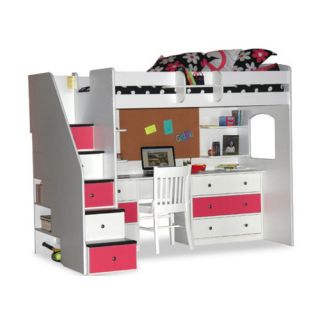Berg Utica Twin Dorm Loft Bed with Desk and Storage