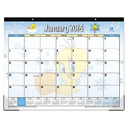 Blue Sky 50percent Recycled Desk Pad Calendar 22 x 17  Looney Tunes  January December 2014