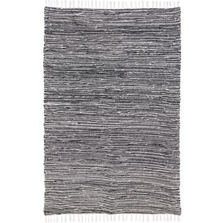 Black Reversible Chenille Flat Weave Area Rug (4 x 6)