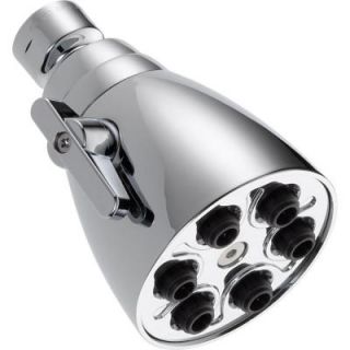 Delta 6 Jetted 1  Spray 2 1/2 in. Fixed Shower Head in Chrome 52667 PK