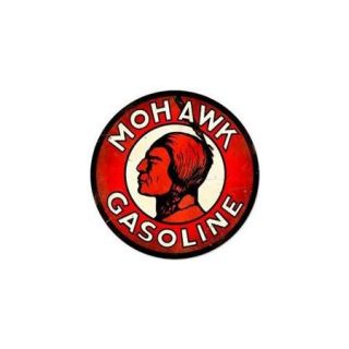 Past Time Signs PTS078 Mohawk Gasoline Automotive Round Metal Sign