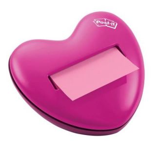 3M Post It 3 in. x 3 in. Pink Heart Shaped Pop Up Notes Dispenser HD 330