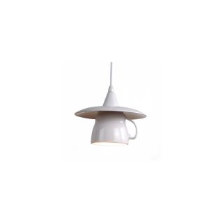 Cascadia Lighting 8 in Teacup White Mini Pendant Light with Shade