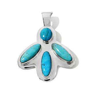 Jay King Oval Turquoise Sterling Silver Pendant   7816829