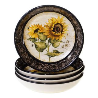 Certified International French Sunflowers Soup / Pasta Bowl (Set of 4)