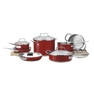 Cuisinart Chefs Classic Stainless Color Series 11 Piece Set   Red