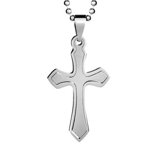 Stainless Steel Two piece Laser cut Cross Necklace  
