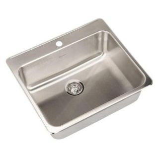 American Standard Prevoir Top Mount Stainless Steel 25 in. 3 Hole Single Bowl Kitchen Sink in Brushed Stainless Steel 15SB.252283.073