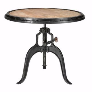 Home Decorators Collection Industrial 36 in. Round Natural Adjustable Accent Table 0179800950