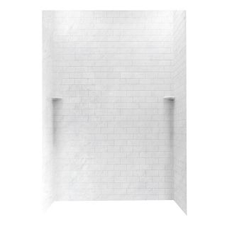 Swanstone Tundra Solid Surface Shower Wall Surround Side and Back Panels (Common 62 in x 36 in; Actual 96 in x 62 in x 36 in)