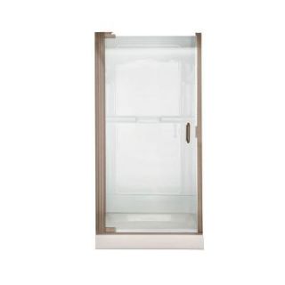 American Standard Euro 25.4 in. x 65.5 in. Semi Framed Continuous Pivot Shower Door in Brushed Nickel with Clear Glass AM0301D.400.006