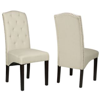 Christopher Knight Home Tall Natural Tufted Fabric Dining Chair (Set