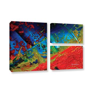 ArtWall Byron May Emotional Chaos 3 Piece Gallery wrapped Canvas
