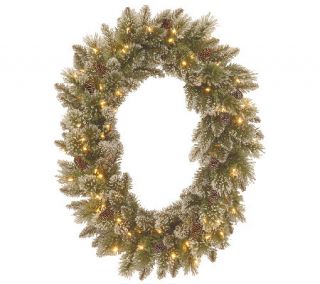 Kringle Express Glittering Pine Memory Shape Oval Wreath —