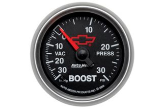 AutoMeter 3659 00406   Range 30 inHg   30 PSI, full sweep/electric (Bowtie Logo) Black Boost and Vacuum   2 1/16" Boost/Vacuum   Gauges