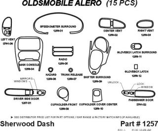 1999 2004 Oldsmobile Alero Wood Dash Kits   Sherwood Innovations 1257 N50   Sherwood Innovations Dash Kits