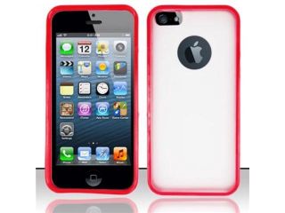 Apple iPhone 5/5S Case, TPU Rubber Candy Skin Case Cover for Apple iPhone 5/5S, Clear/Orange