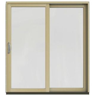 JELD WEN 71 1/4 in. x 79 1/2 in. W 2500 Mesa Red Right Hand Clad Wood Sliding Patio Door with Natural Interior JW2201 01224