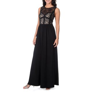 Richards Womens Lace Bodice Gown   Top