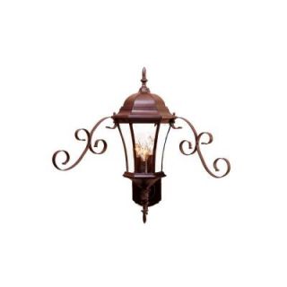 Acclaim Lighting New Orleans Collection Wall Mount 3 Light Outdoor Burled Walnut Light Fixture 5424BW