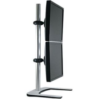 Visidec Silver Steel/Aluminum Up To 26 1/2 lbs. Freestanding Dual Display Vertical Monitor Stand