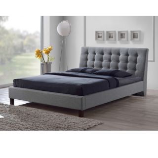Zeller Grey Modern Bed with Upholstered Headboard Full/Queen Size