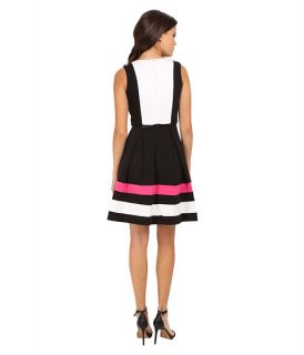 Calvin Klein Color Block Fit Flare Dress Black Combo
