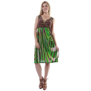 24/7 Comfort Apparel Womens Multicolor Print Sleeveless Tank Dress