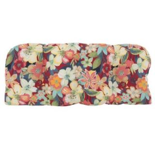 Hampton Bay Hideaway Floral Tufted Outdoor Bench Cushion 7426 01001100
