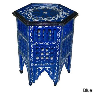Hand Painted Arabesque Indoor Wooden End Table (Morocco)   14533696