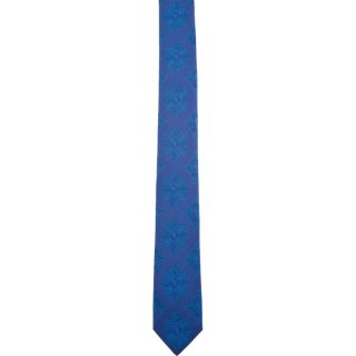 Alexander McQueen Cobalt Blue Jacquard Silk Tie