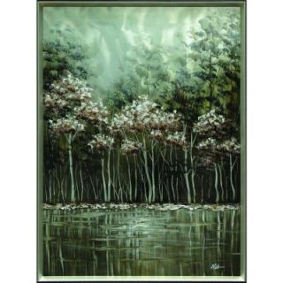 Yosemite Home Decor 48 in. x 36 in. "Grey Nature Scene" Hand Painted Metal Wall Art CACA62228