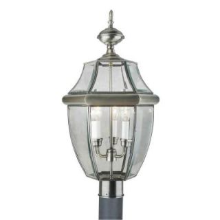 Talista 3 Light Antique Pewter Outdoor Post Light with Clear Beveled Glass Panels CLI FRT1604 03 34