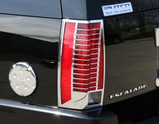 2007 2014 Cadillac Escalade Chrome Light Covers   Putco 400850   Putco Chrome Tail Light Covers
