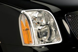 2007 2014 GMC Yukon Chrome Light Covers   Putco 401507   Putco Chrome Headlight Bezels