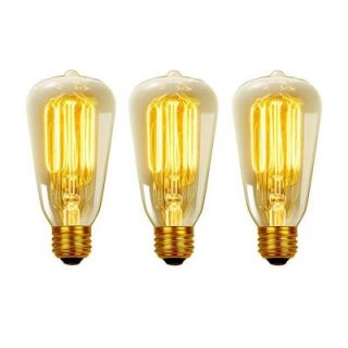 Globe Electric 60 Watt Incandescent S60 Vintage Squirrel Cage Medium Base Light Bulb   Vintage Style Light Bulb (3 Pack) 31321