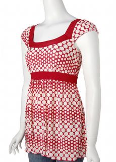 Hot Tempered Womens Red and White Dotted Top  ™ Shopping
