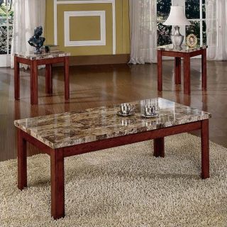 Steve Silver Company Montibello 3 Piece Coffee and End Table Set in Multi Step Cherry   MN800