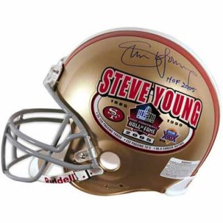 Steve Young San Francisco 49ers  Authentic Autographed Proline Riddell Authentic Hall of Fame Helmet with HOF 2005 Inscription
