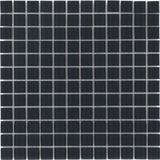 Elida Ceramica Dark Grey Uniform Squares Mosaic Glass Wall Tile (Common 12 in x 12 in; Actual 11.75 in x 11.75 in)